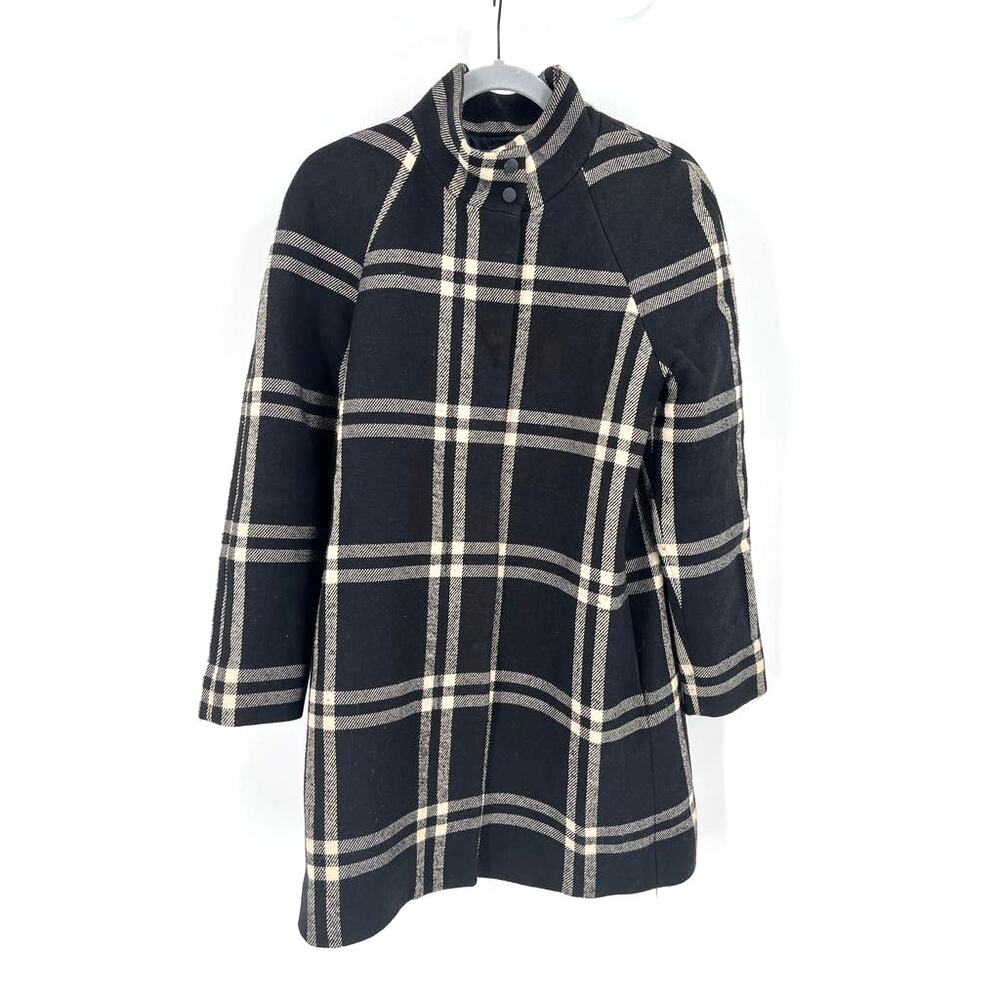 Mango Checked Wool Blend Coat View 2